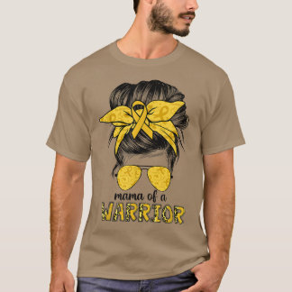 T-shirt Childhood Cancer Awareness Mama Of A Warrior Messy