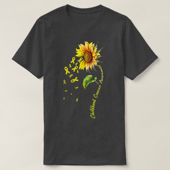 T-shirt Childhood Cancer Awareness Sunflower 920 (Design devant)