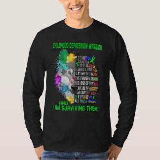 T-shirt Childhood Depression I Know All Things And I Survi