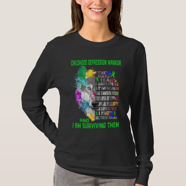 T-shirt Childhood Depression I Know All Things And I Survi (Devant)