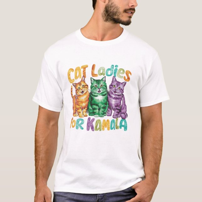T-shirt Childless Cat Ladies For Kamala (Devant)
