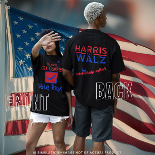 T-shirt "Children less Cat Ladies Vote Blue" Harris/Walz 2