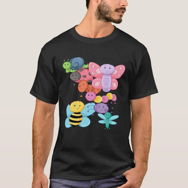 T-shirt Children s Creepy Crawly Eight Bugs (Devant)