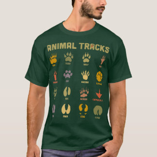 T-shirt Childrens Kids Wild Animal Tracks Childrens Learni