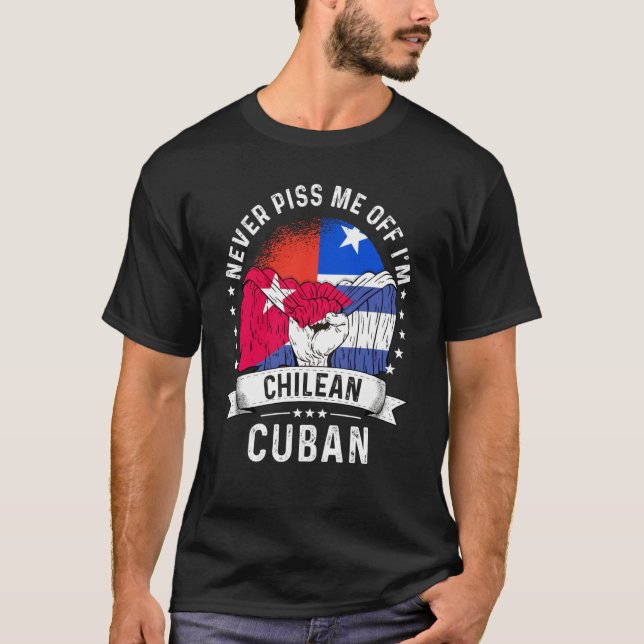 T-shirt Chile Flag Cuba Grown  Humor Citizen Pride (Devant)