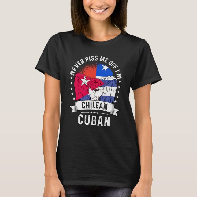 T-shirt Chile Flag Cuba Grown  Humor Citizen Pride (Devant)