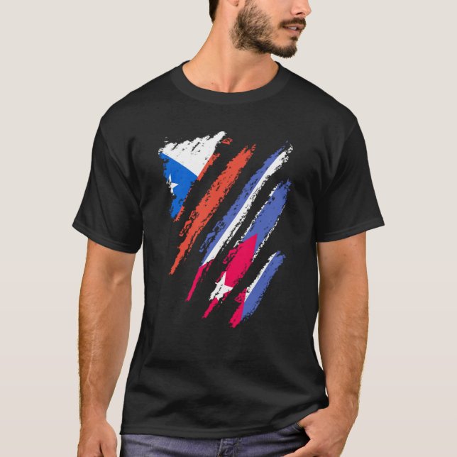 T-shirt Chile Flag Cuba Grown Patriot Country Stripes (Devant)