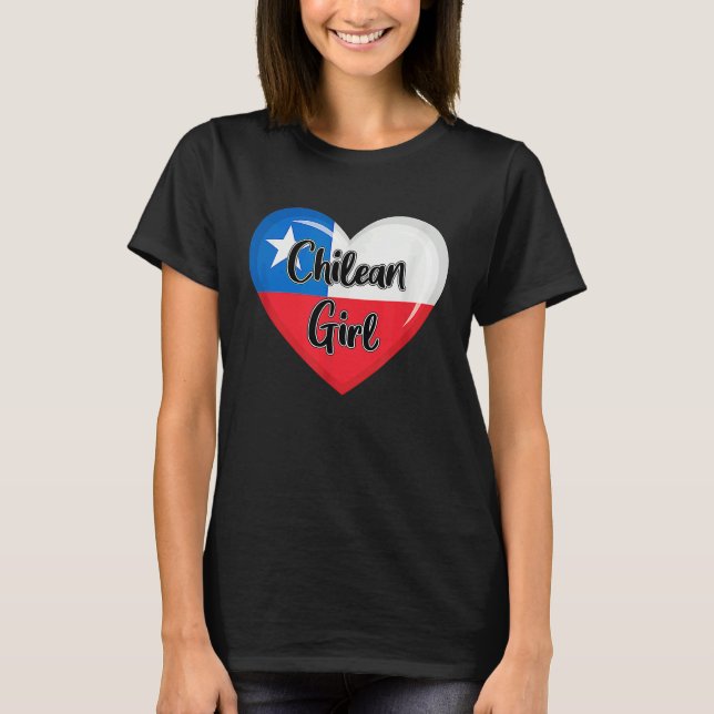 T-shirt Chile Flag  for Women Chilean Girl (Devant)