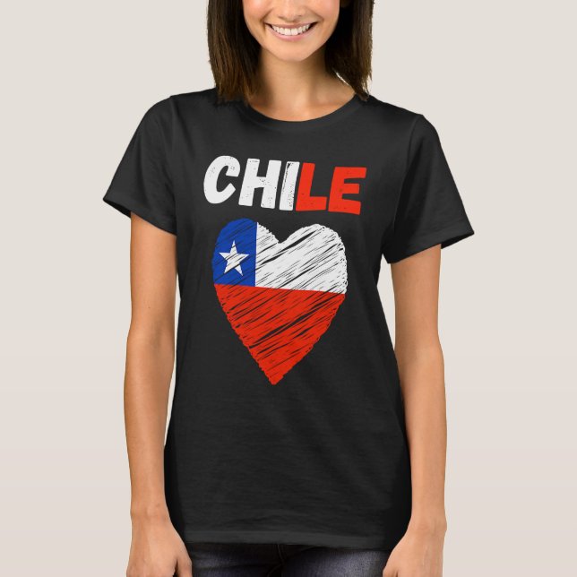 T-shirt Chile Flag Holiday Chile Heart Chilean Flag (Devant)