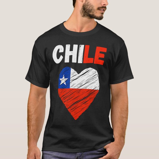 T-shirt Chile Flag Holiday Chile Heart Chilean Flag (Devant)