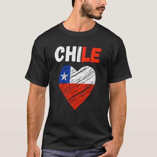 T-shirt Chile Flag Holiday Chile Heart Chilean Flag (Devant)