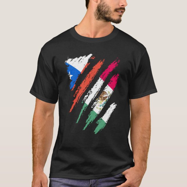 T-shirt Chile Flag Mexico Grown Patriot Country Stripes (Devant)