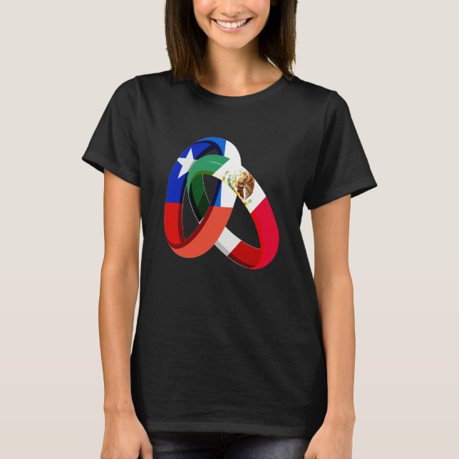 T-shirt Chile Flag Mexico Grown Ring Marriage Wedding (Devant)