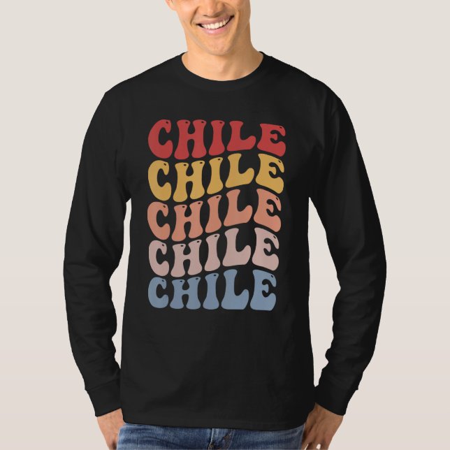 T-shirt Chile Groovy Retro Chilean (Devant)