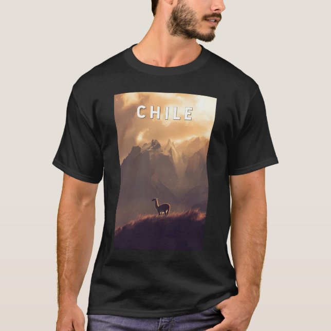 T-shirt Chile Illustration Travel Art Vintage (Devant)