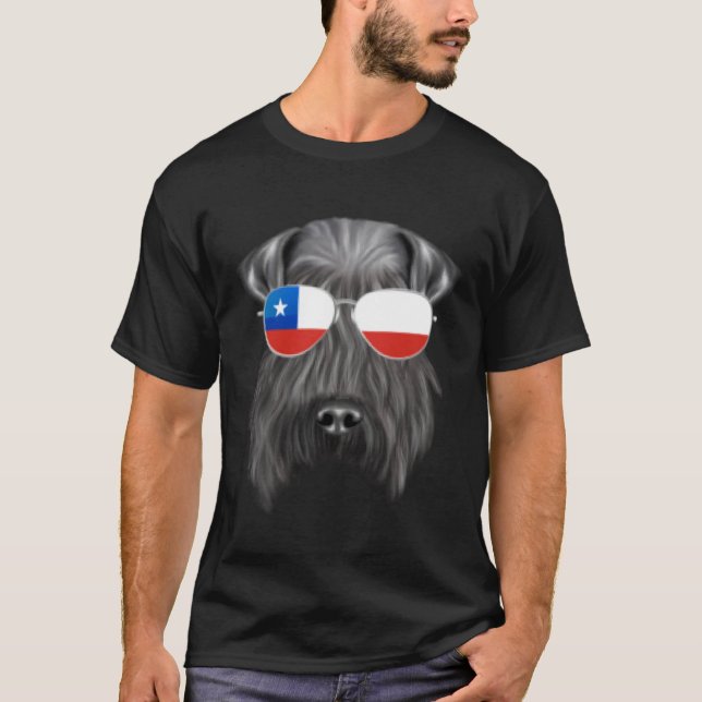 T-shirt Chilean Flag Kerry Blue Terrier Dog Chile Pocket (Devant)