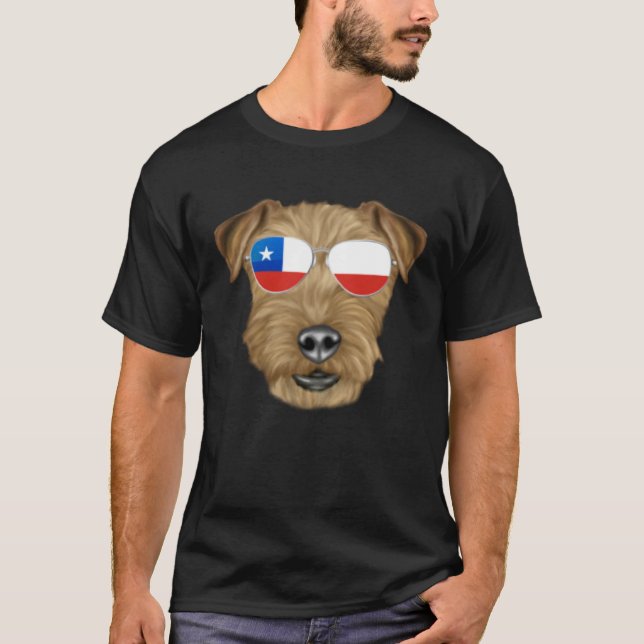 T-shirt Chilean Flag Lakeland Terrier Dog Chile Pocket (Devant)