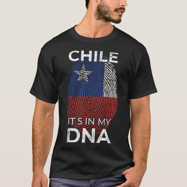T-shirt Chili ADN Drapeau Patrimoine chilien Hispanique Ra (Devant)