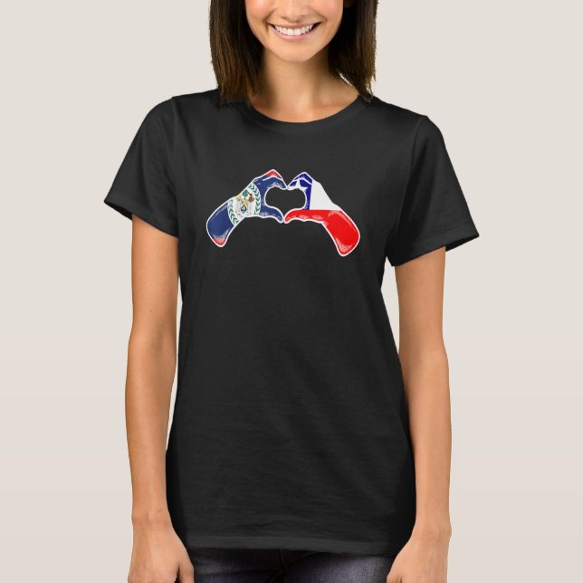 T-shirt Chili Belize Drapeau Chilien Belizean Heart (Devant)