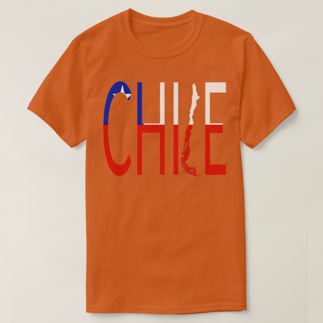 T-shirt Chili Carte Drapeau Chilien (Design devant)