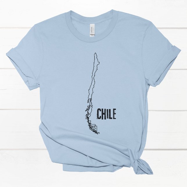 T-shirt Chili Carte du pays Chili Plan de la frontière nat (Créateur téléchargé)