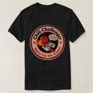 T-shirt Chili de dessin animé de style rétro avec contrôle