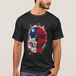 T-shirt Chili Drapeau Chilien Crâne