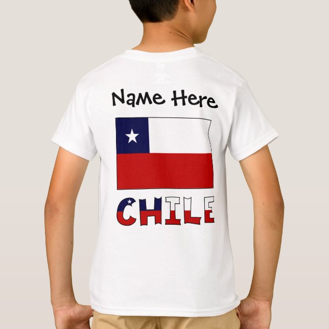 T-shirt Chili et drapeau chilien avec votre nom (Dos)