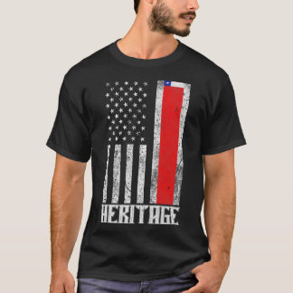 T-shirt Chili Hispanique Héritage drapeau en détresse 1