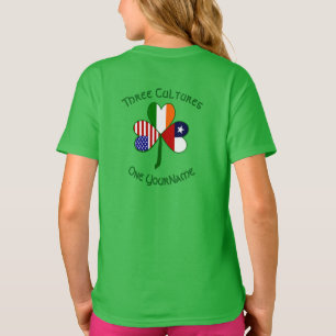 T-shirt Chili Irlande États-Unis Trèfle Drapeau Fille Pers