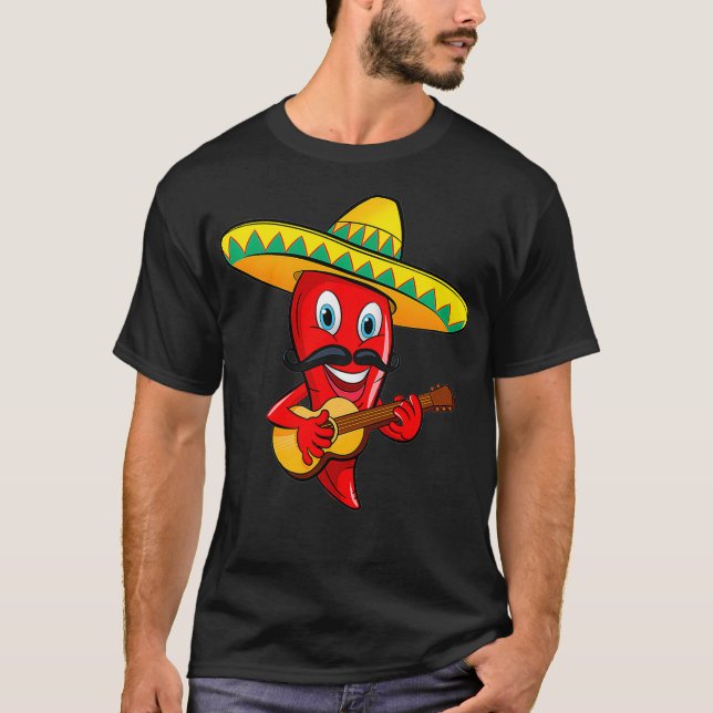 T-shirt Chili mexicain Mariachi Guitare Musicien Premium (Devant)