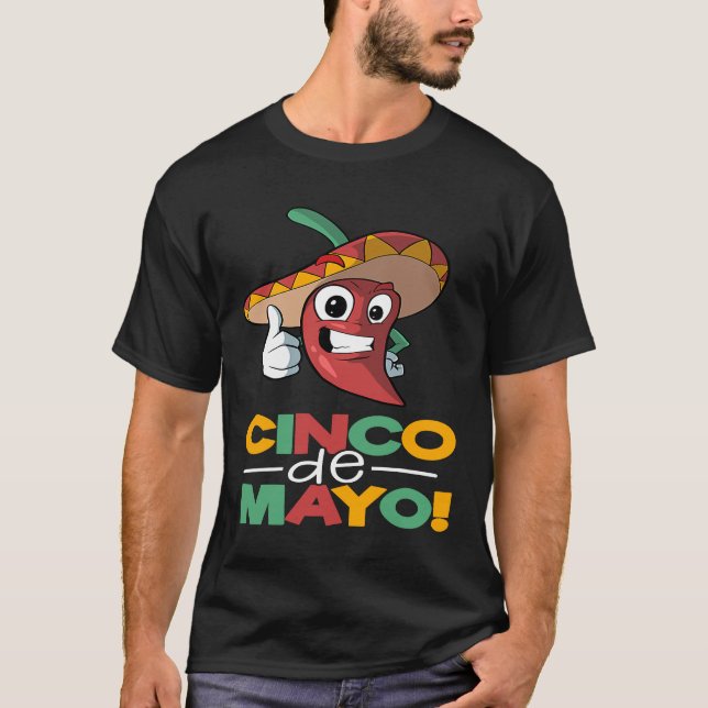 T-shirt Chili Pepper Cinco De Mayo Mexique (Devant)
