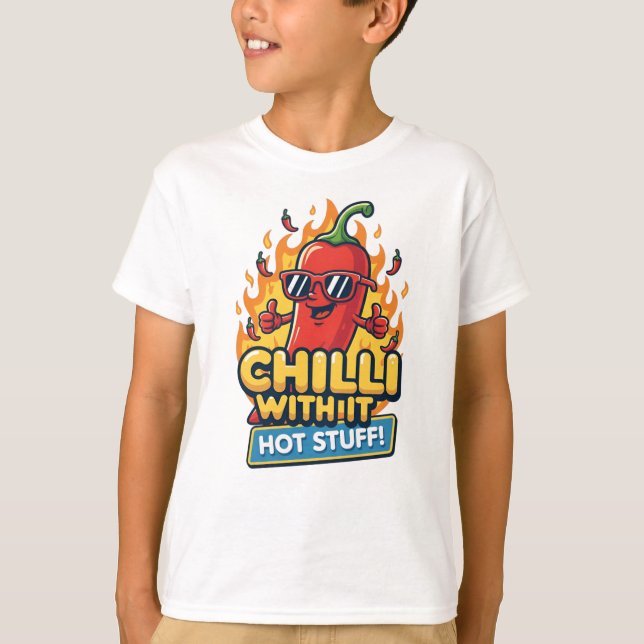 T-shirt Chili With Attitude Tee – Spicy Cartoon Style (Devant)