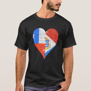 T-shirt Chilien Sint Maartener Drapeau Coeur