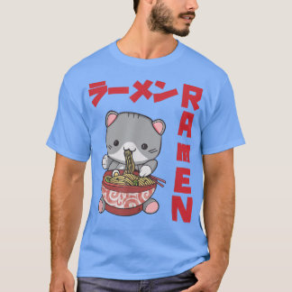 T-shirt Chill Cat Ramen Anime Noodles Kawaii Japanese Sket
