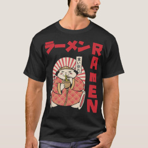 T-shirt Chill Cat Ramen Anime Noodles Kawaii Japonais Sket