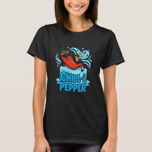 T-shirt Chill-i Poivre Cool Nourriture épicée Drôle Pun T-