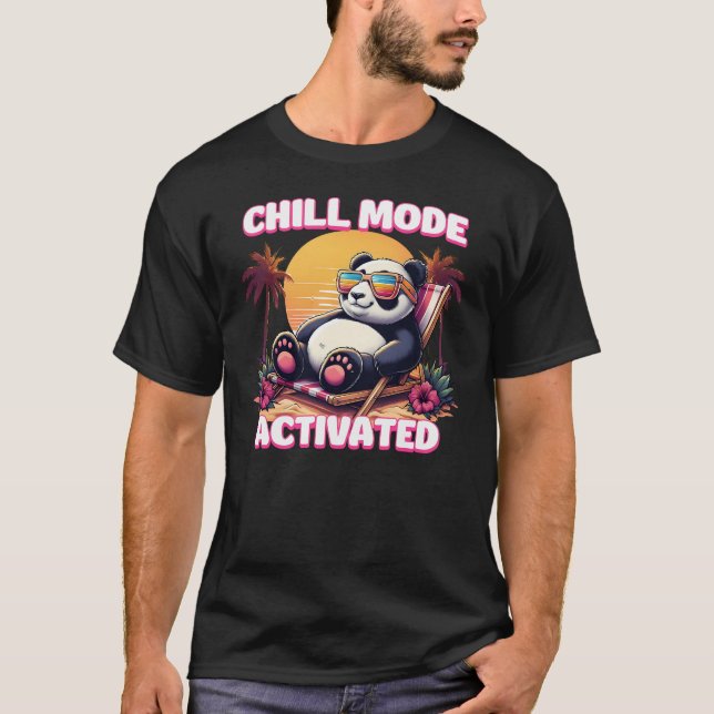 T-shirt Chill Mode Activé Panda Cute Summer Vibes Beach (Devant)