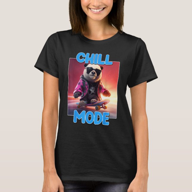 T-shirt Chill Mode Panda Bear Animal  Cute Panda (Devant)