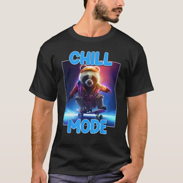 T-shirt Chill Mode Panda Bear Animal  Cute Panda 1 (Devant)