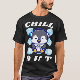 T-shirt Chill Out Cute Penguin avec des glaçons