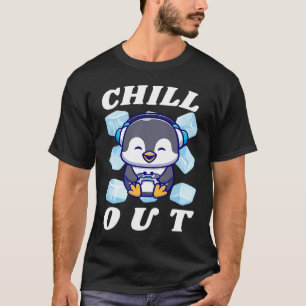 T-shirt Chill Out Cute Penguin avec des glaçons
