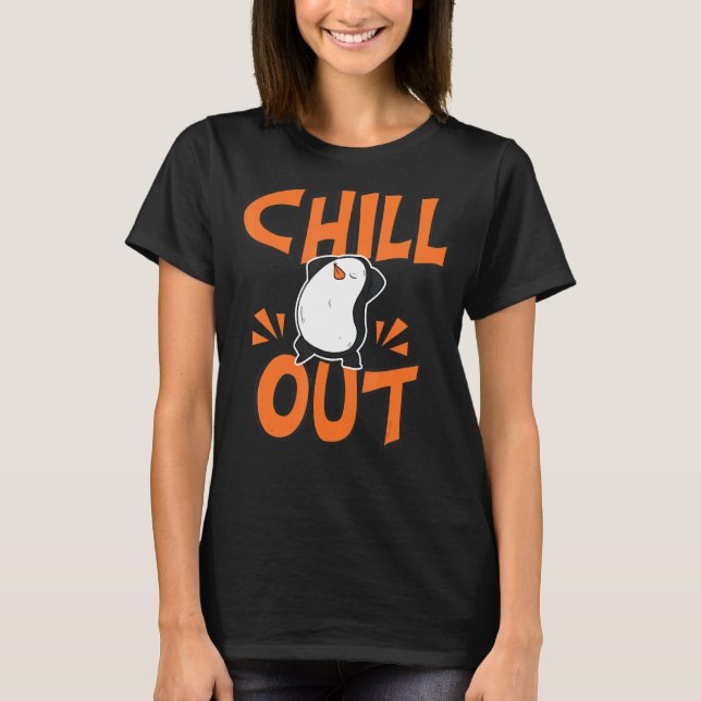 T-shirt Chill Out  Women Hangout Penguin Love (Devant)