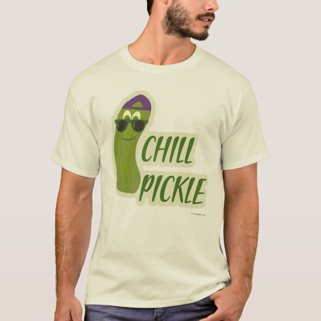 T-shirt Chill Pickle Funny Veggie Cartoon Pal (Devant)