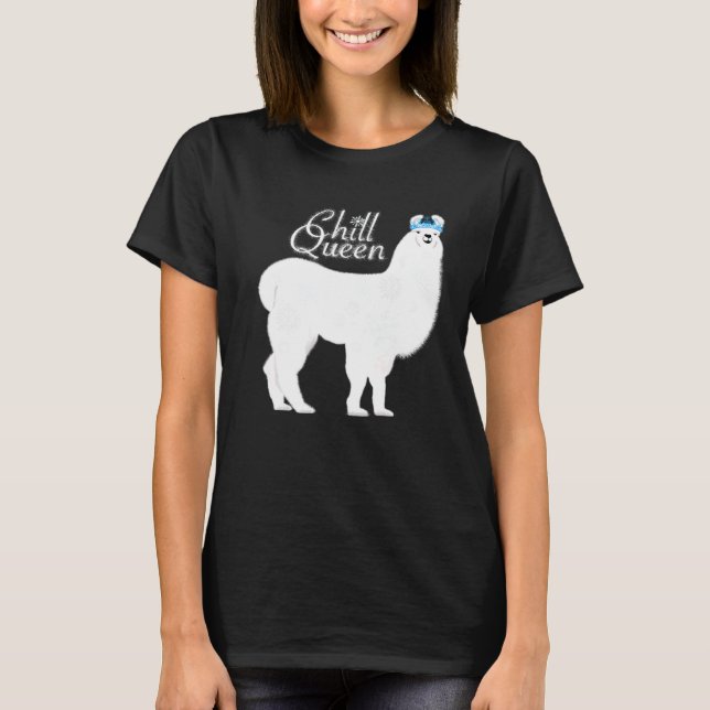 T-shirt Chill queen llama Premium (Devant)