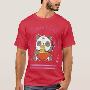 T-shirt Chill Ramen Anime nouilles Kawaii Panda japonais S