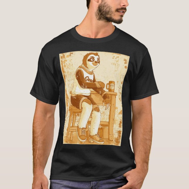 T-shirt Chill Sepia Sloth Illustration (Devant)