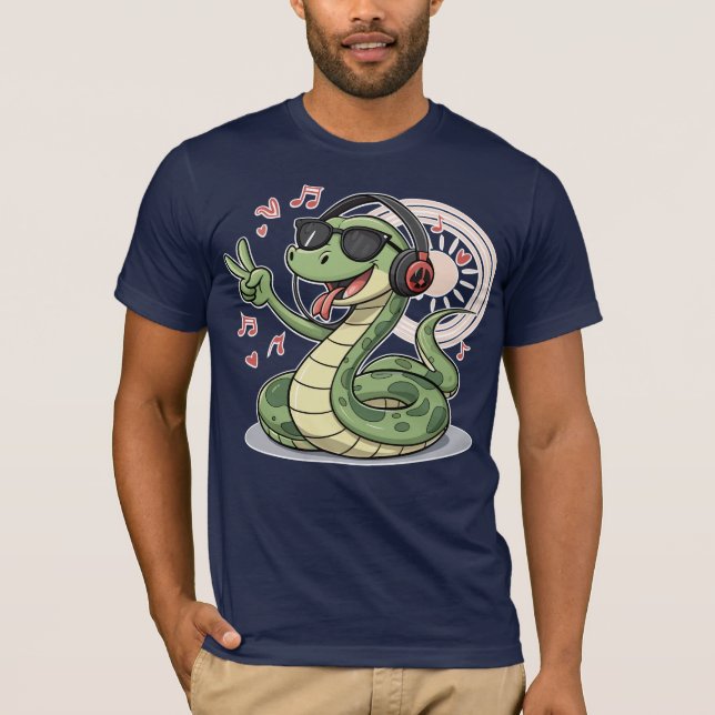 T-shirt Chill Snake Tunes Drôle (Devant)