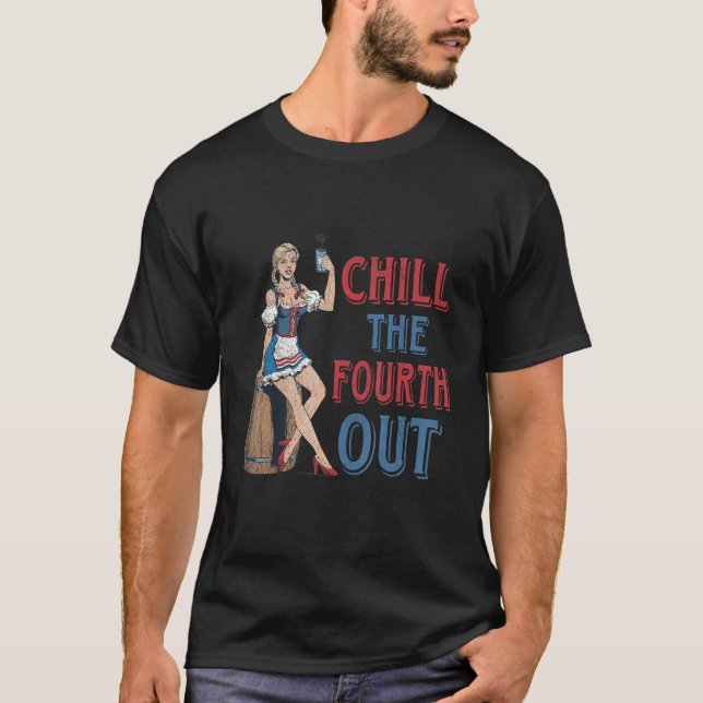 T-shirt Chill The Fourth Out Cowgirl Western Happy 4th Of  (Devant)