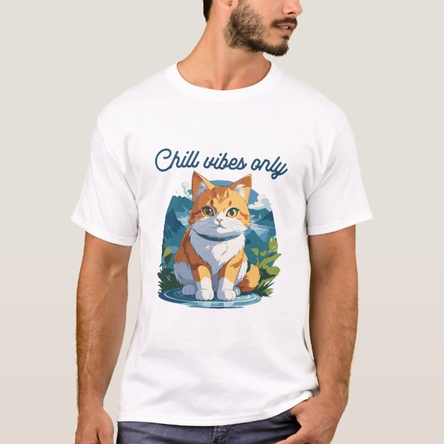 T-shirt Chill Vibes Only Cute Relaxed Dog Art (Devant)